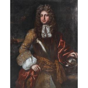 Portrait Of A Gentleman In Armor By Willem Wissing (1656-1687), 17th Century