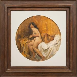 Impressionist Painting, Couple In Bed, Early 20th Century, Attributed To Lovis Corinth?