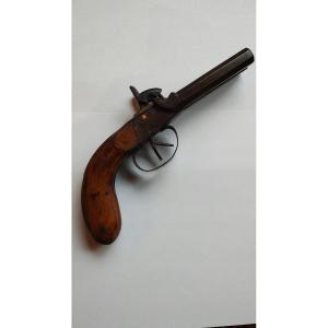 Double-barreled Percussion Pistol, Travel Pistol, 19th Century, Circa 1843