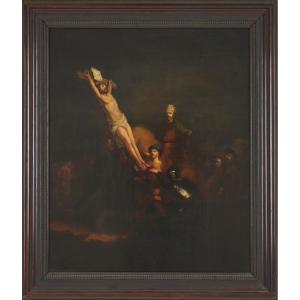 The Raising Of The Cross By Rembrandt Harmenszoon Van Rijn, Mirror Image, 17th Century, After