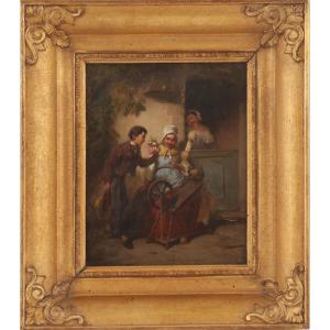 Młody Dżentelmen XIX W Sygnowany