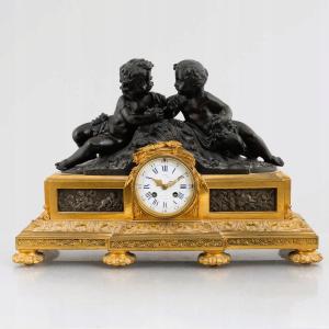 Large French Mantel Clock From The Mid-19th Century.