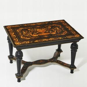 A Richly Inlaid Baroque Table From The 19th Century (circa 1830),