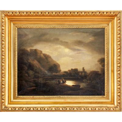 Beautiful Painting Of Registered Museum, Castle Jenny Salm At Night. 1818