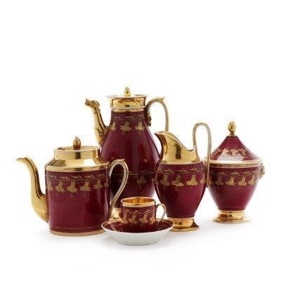 Paris Empire Service Signed Around 1810 Unique! Coffee Service For 6 People
