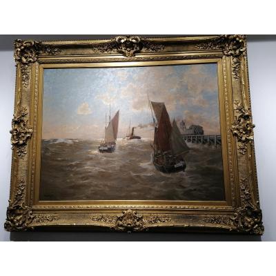 (günther) Erwin Carl Wilhelm Günter (1864-1927), Storm With Boats N ° 2