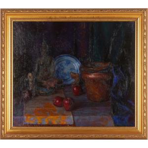 Fredric Goldstein (1900): Still Life With Buddha And Fruits,