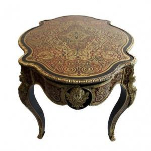 19th Century Boulle Table Around 1860 Beautiful And Huge