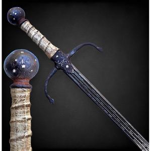 Italian Silver-inlaid Dagger, 16th-17th Centuries