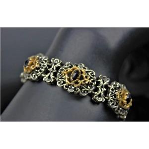 Silver Garnet Bracelet And  Ring