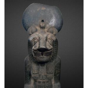 Huge Egyptian Black Granite Statue Of The Goddess Sekhmet
