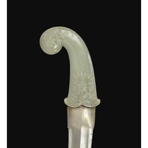 Mughal Khanjar With Jade Handle