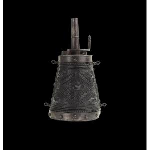 "boiled Leather" Powder Flask From Northern Italy
