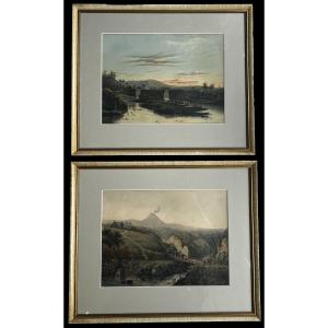 Abram Salm (1801-1876) Indonesian Landscapes