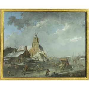 Hendrik Meyer (1744-1793) Ice Pleasures With Landscape