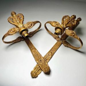 Pair Of French Bronze Sconces