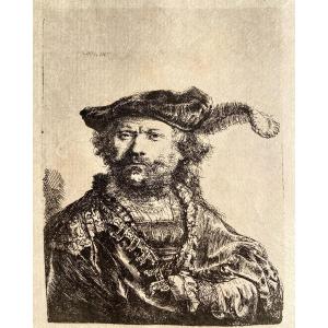 Rembrandt, Self-portrait In A Velvet Cap With Plume