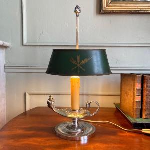 Hot Water Bottle Lamp In Silvered Bronze. 