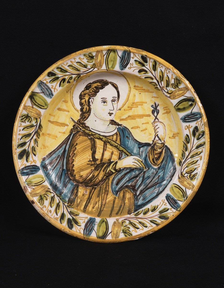 Castelli d'Abruzzo piatto in maiolica con Santa Apollonia