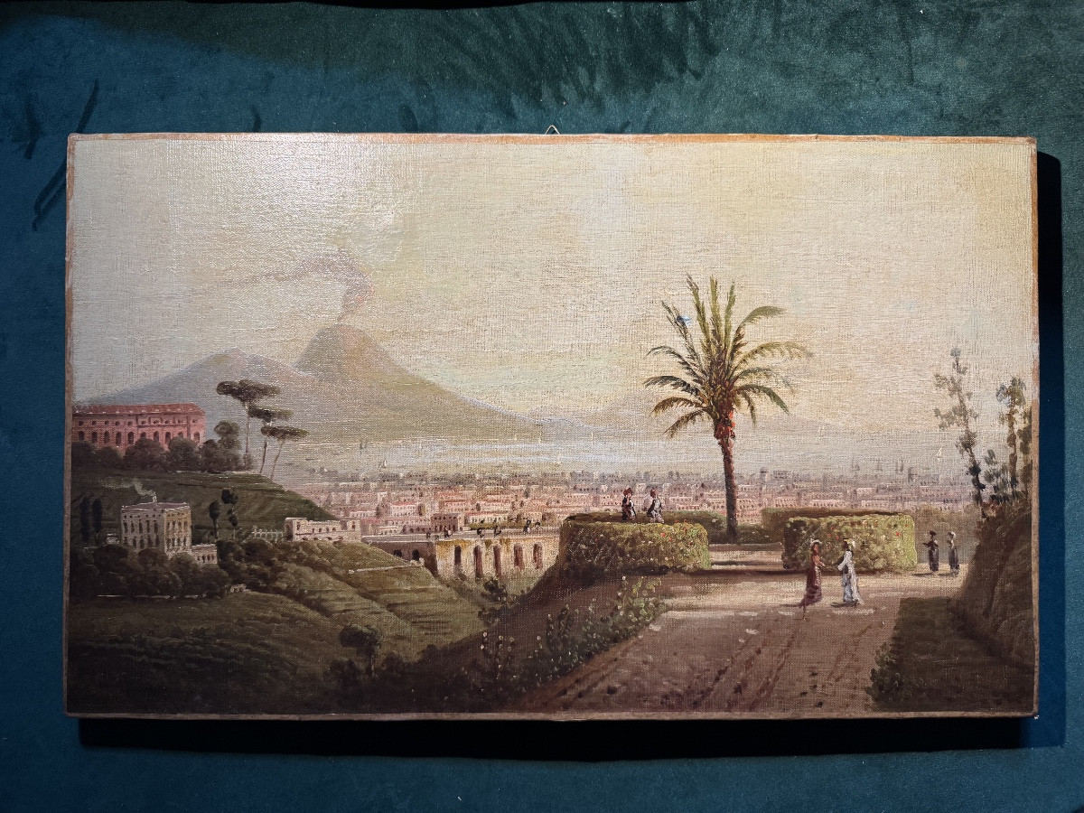 Dipinto raffigurante veduta di Napoli 