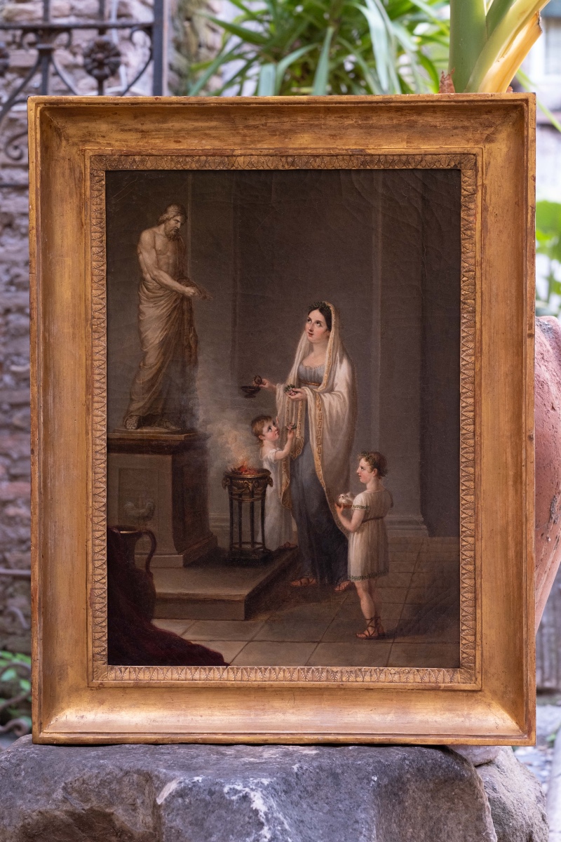 Dipinto raffigurante il sacro rito dell'offerta al tempio 