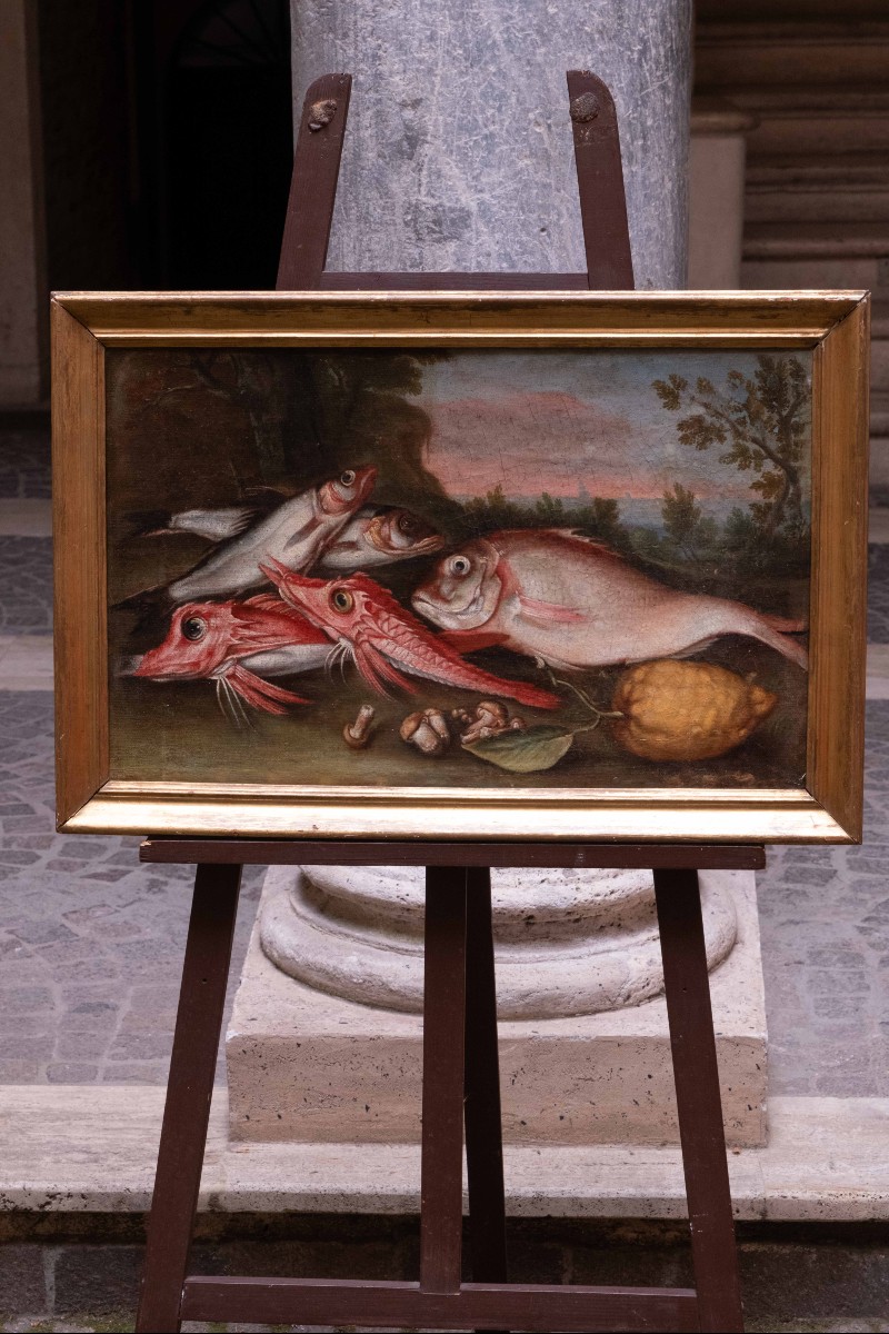 Elena Recco (Napoli 1654-1700)  natura morta con pesci.