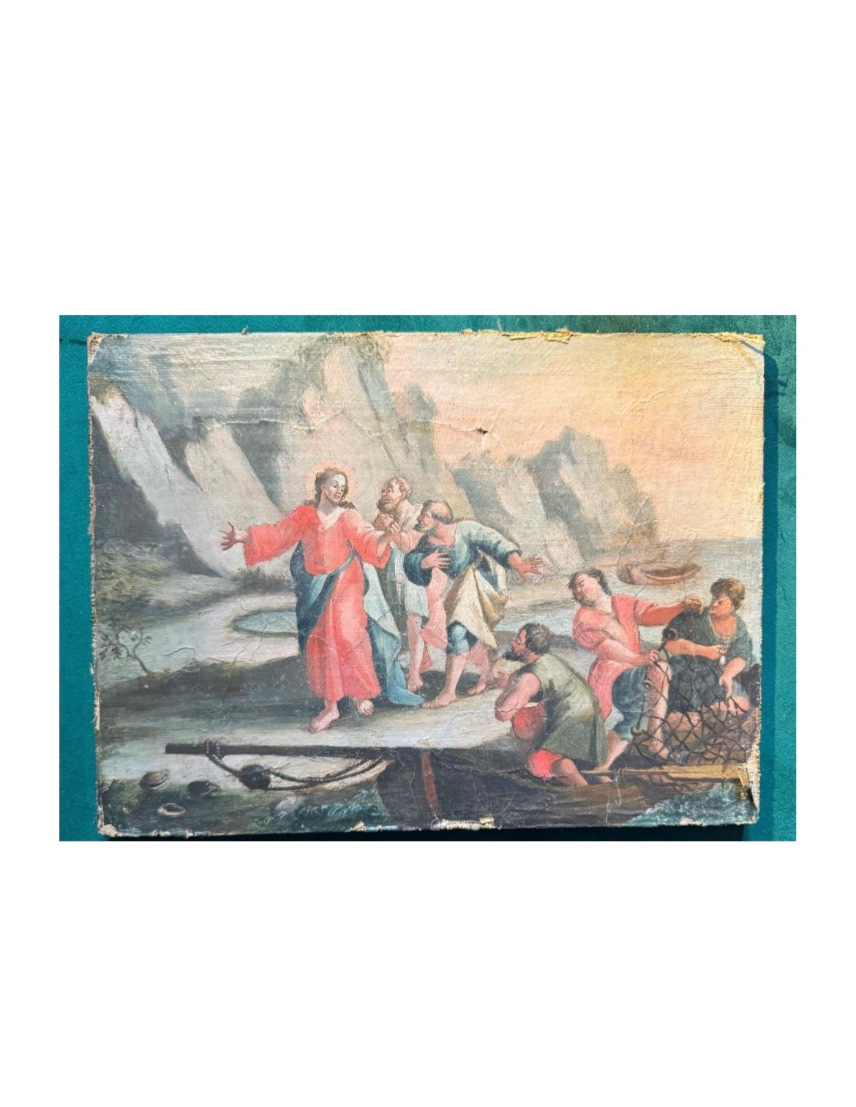 Scena raffigurante il tributo di Cristo. Scuola Toscana XVIII secolo 