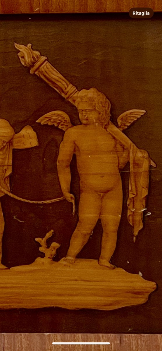 Tarsia lignea con figure di putti -photo-2