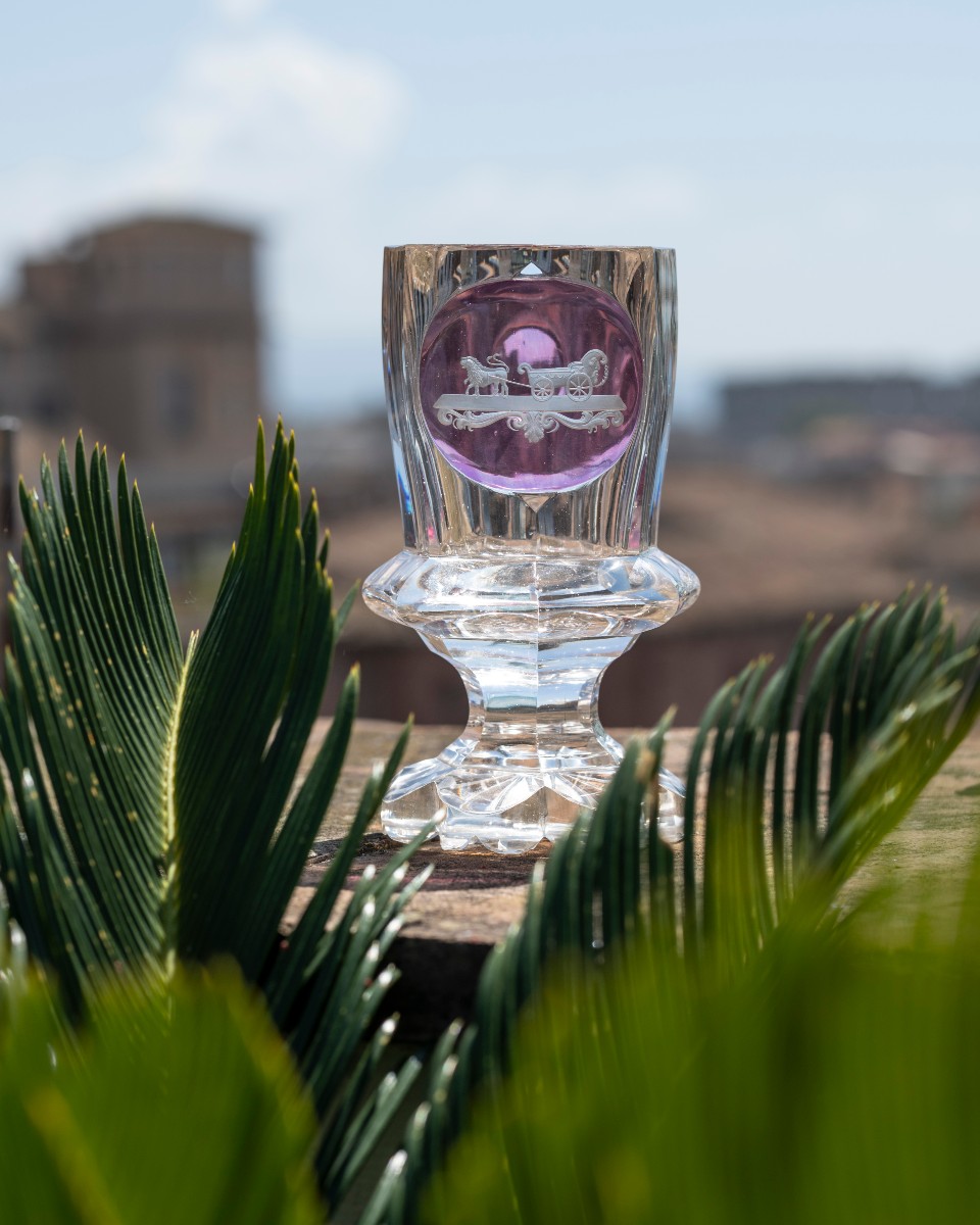 Coppa in cristallo, 1820–1830, provenienza: Marchesi del Carretto.