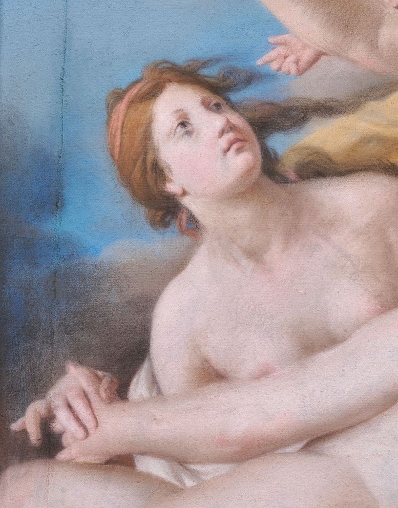 Coppia di pastelli del XVIII secolo Scuola emiliana, Pastello su carta-photo-3