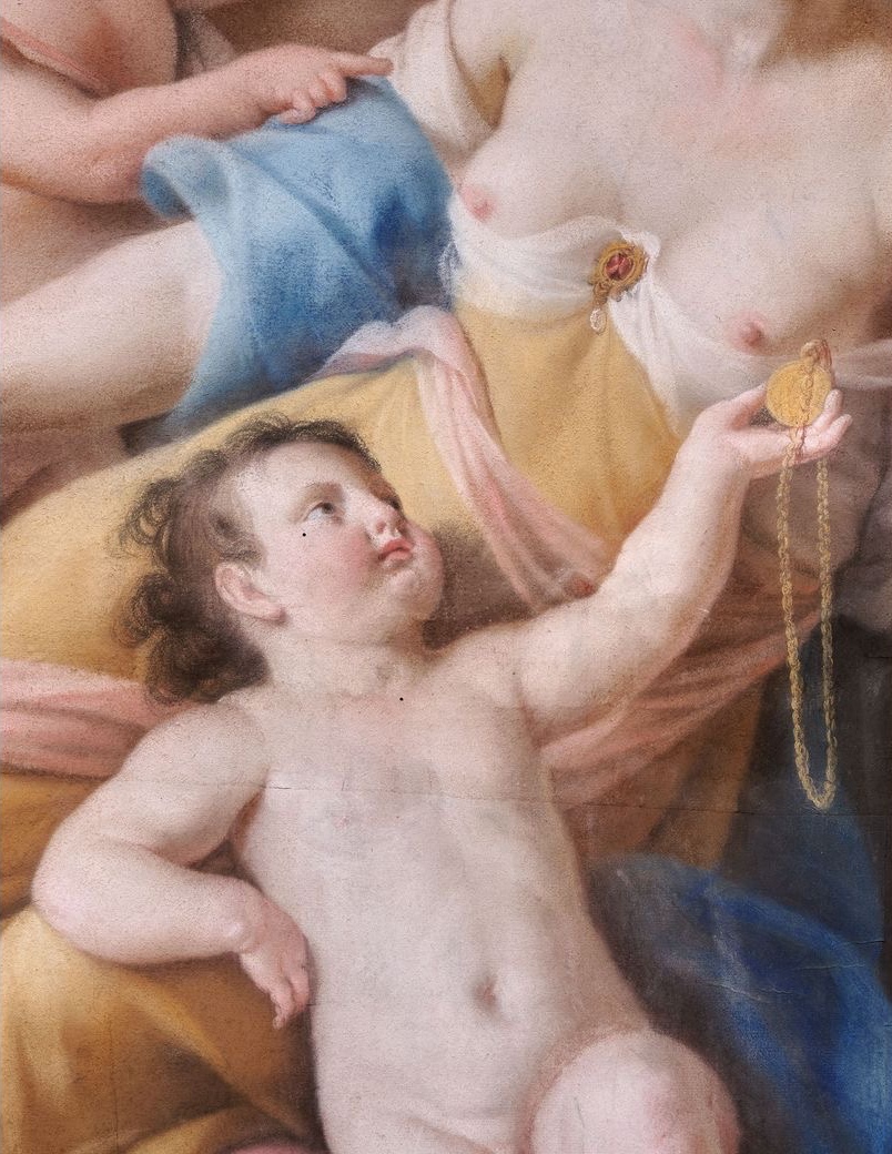 Coppia di pastelli del XVIII secolo Scuola emiliana, Pastello su carta-photo-4