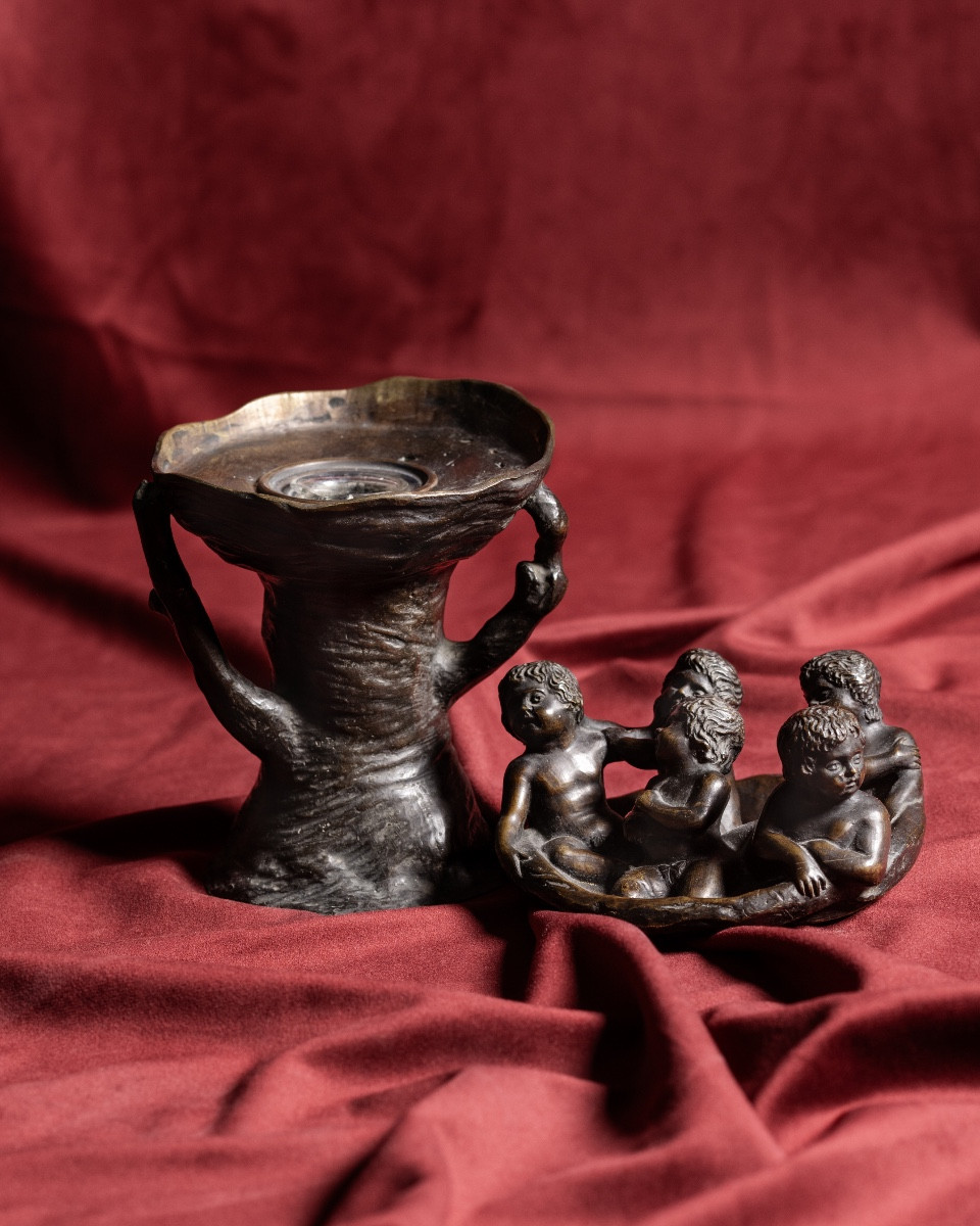 Calamaio e press papier con putti-photo-2