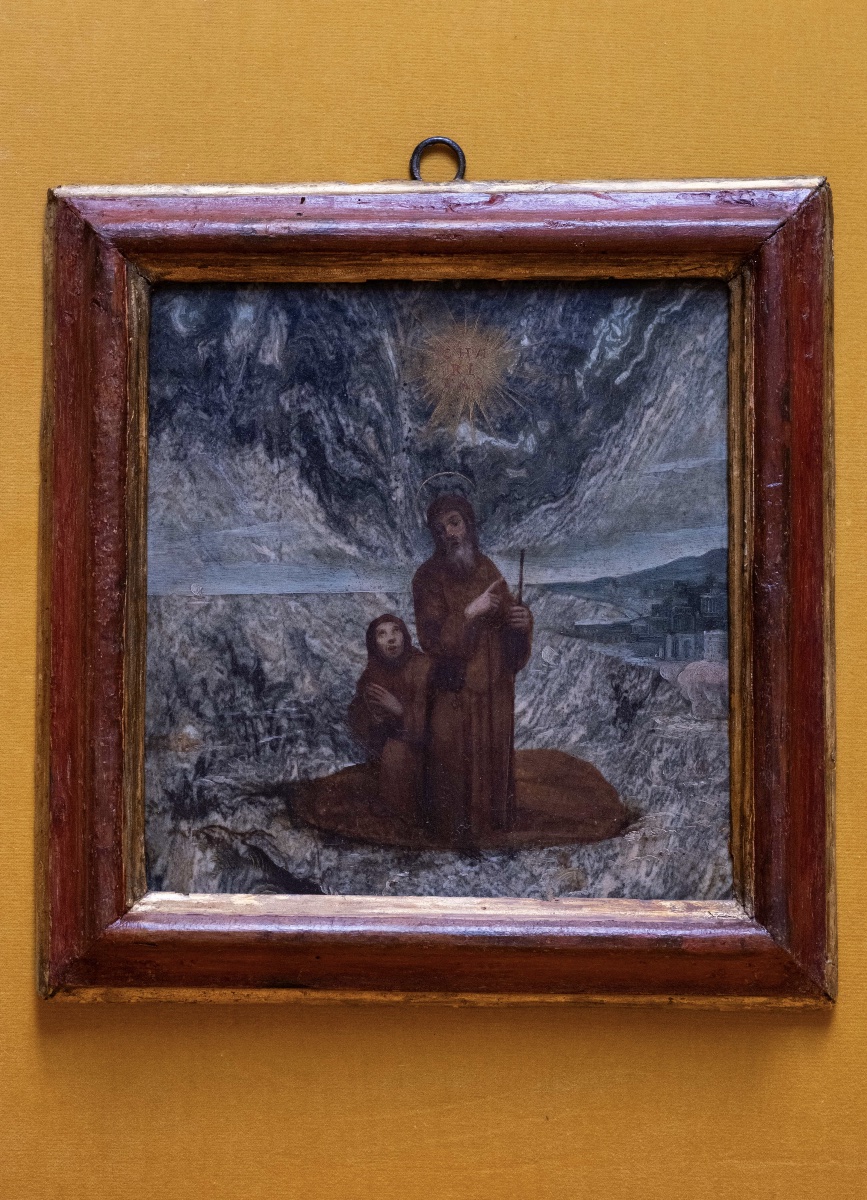 Dipinto su pietra raffigurante San Francesco di Paola -photo-2
