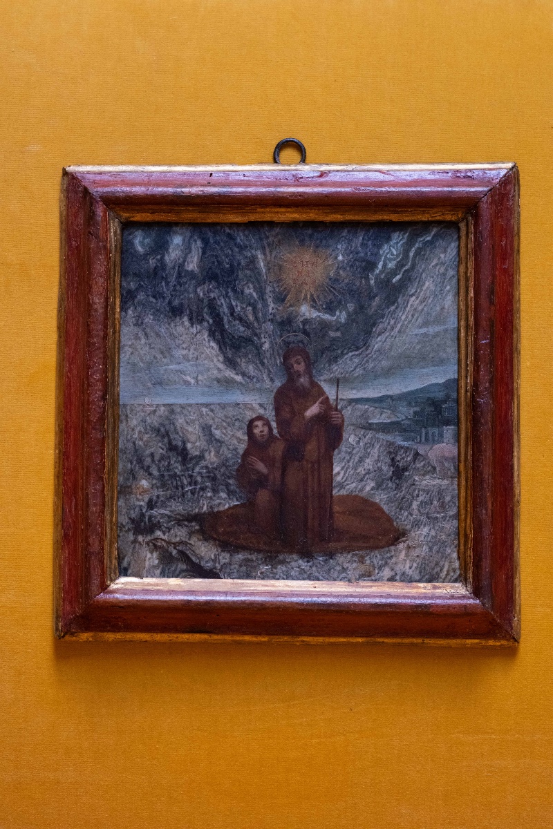 Dipinto su pietra raffigurante San Francesco di Paola 