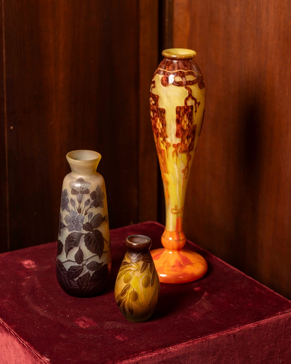 Vaso slanciato della linea d’arte del maestro vetraio Charles Schneider degli anni ‘20-photo-3
