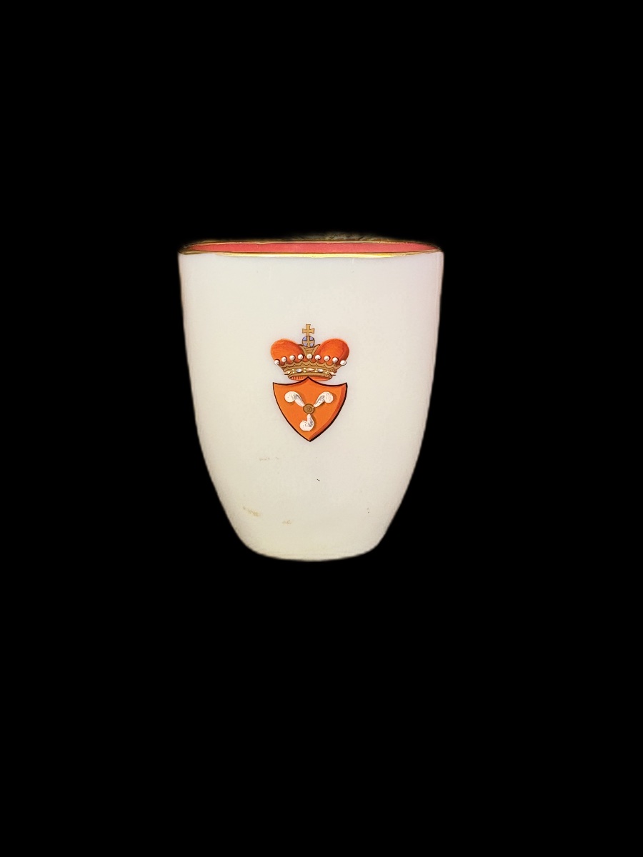 Antico vaso in vetro soffiato proveniente dalla Boemia dalle armerie Zelč, datato 1887.-photo-2