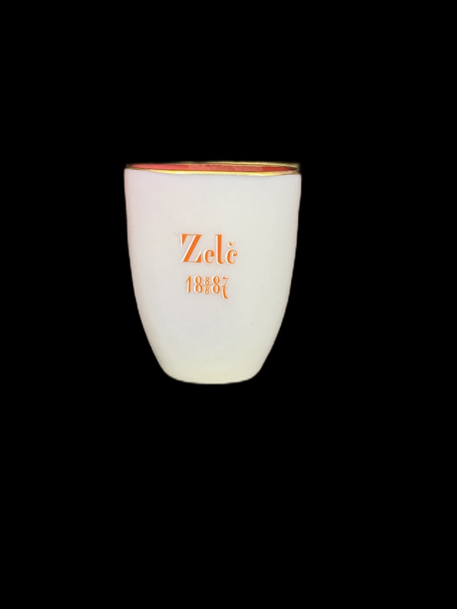 Antico vaso in vetro soffiato proveniente dalla Boemia dalle armerie Zelč, datato 1887.-photo-4