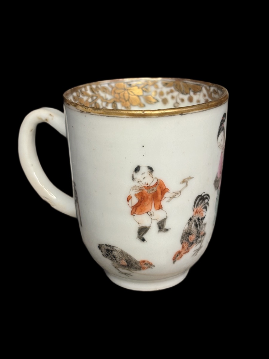Tazza e piattino in porcellana, "Compagnia delle Indie Orientali", Cina, XVIII-XIX secolo-photo-2