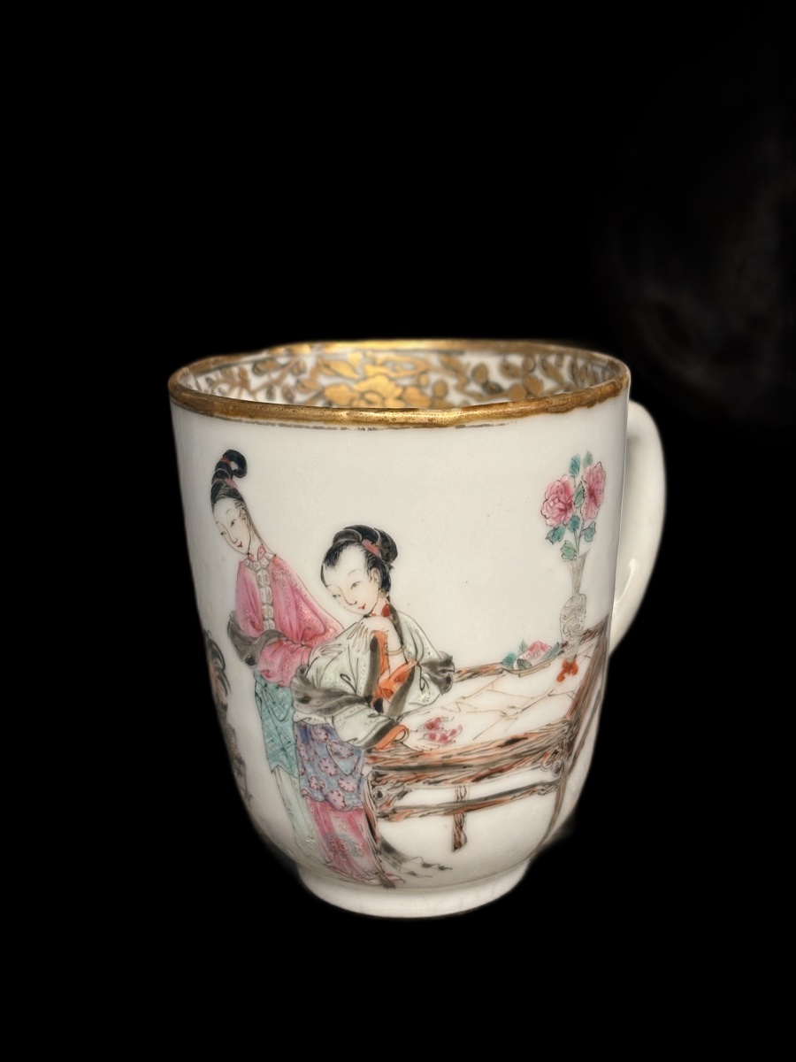 Tazza e piattino in porcellana, "Compagnia delle Indie Orientali", Cina, XVIII-XIX secolo-photo-4