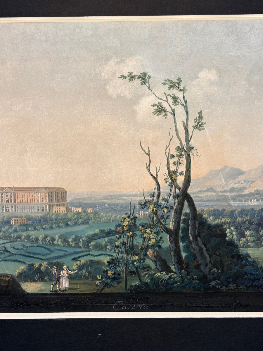 Gouache di Saverio della Gatta raffigurante la Veduta della Reggia di Caserta-photo-2