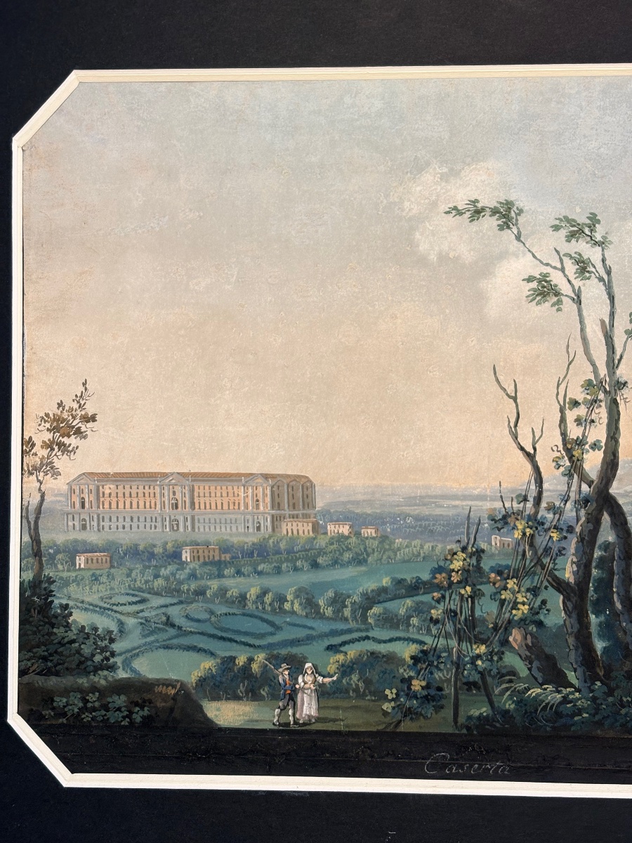Gouache di Saverio della Gatta raffigurante la Veduta della Reggia di Caserta-photo-3