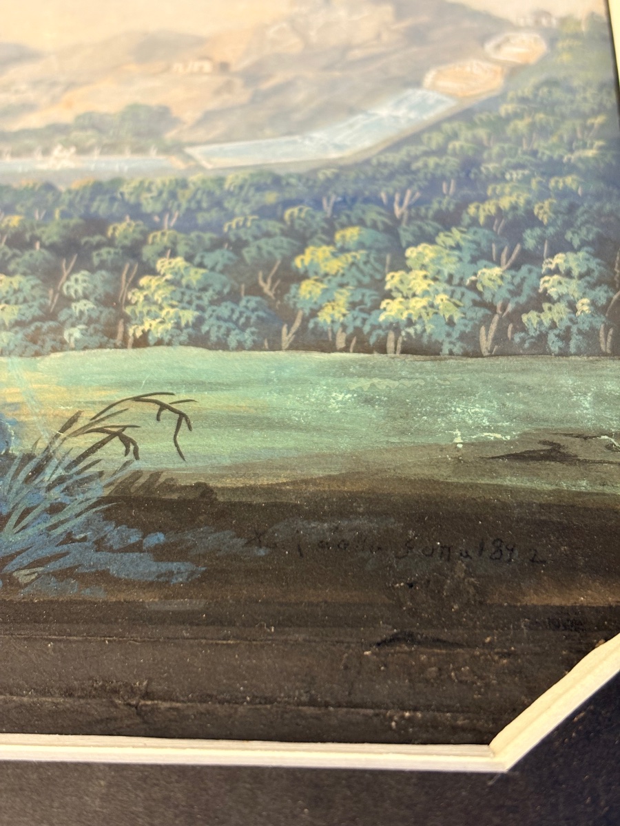 Gouache di Saverio della Gatta raffigurante la Veduta della Reggia di Caserta-photo-4