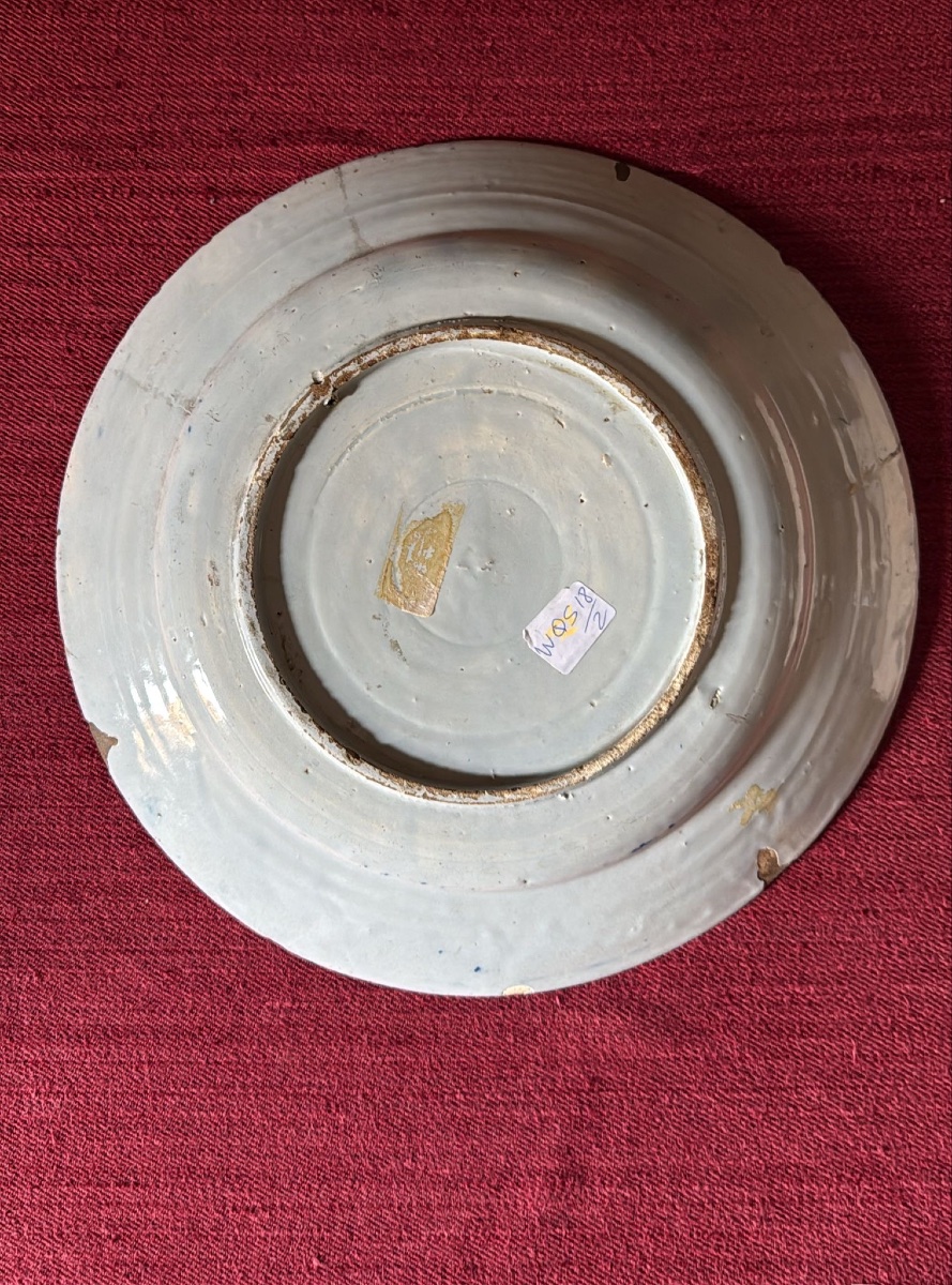 Coppia di piatti in maiolica Manifattura Delft del XVII secolo-photo-1