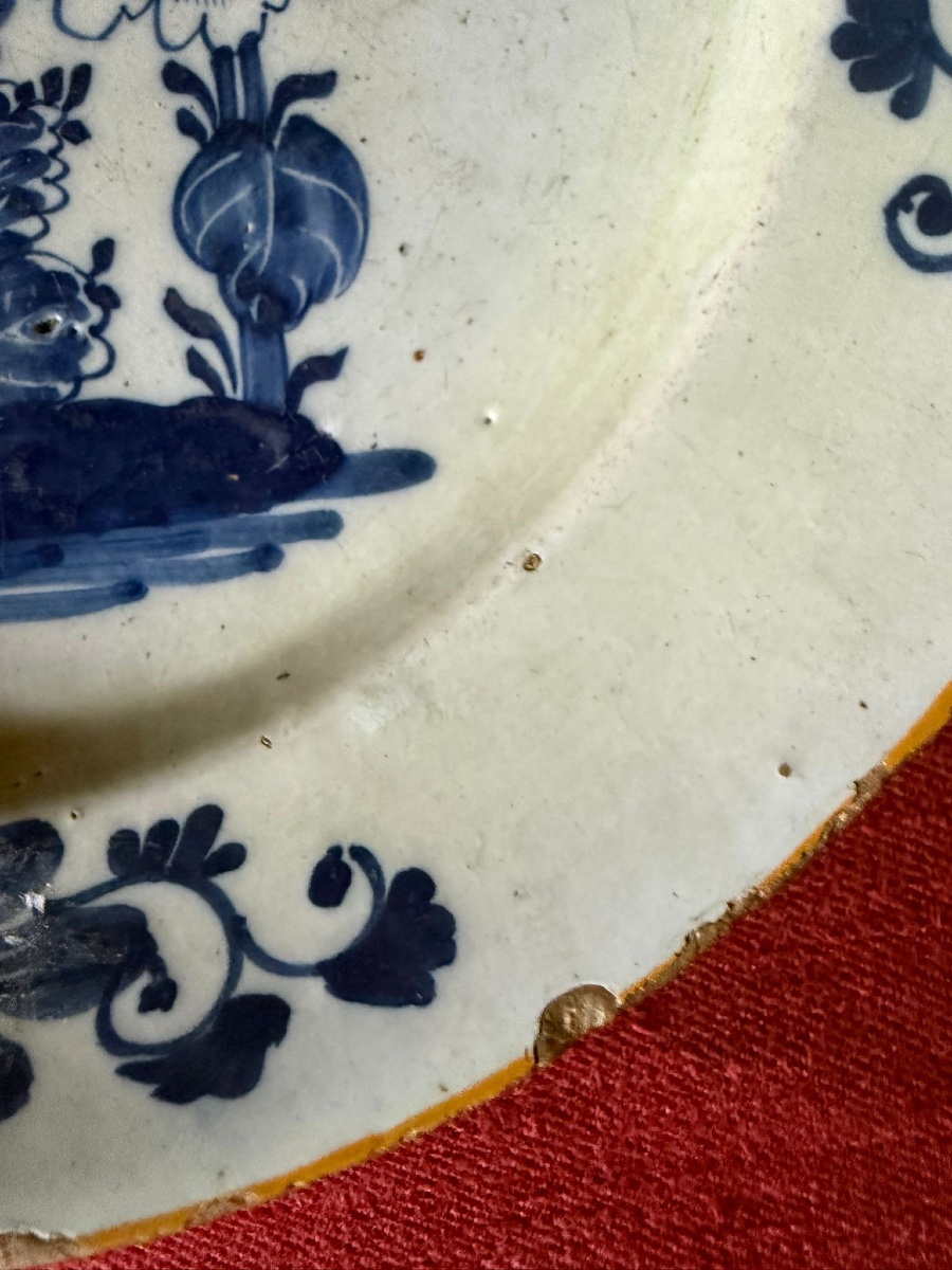 Coppia di piatti in maiolica Manifattura Delft del XVII secolo-photo-6