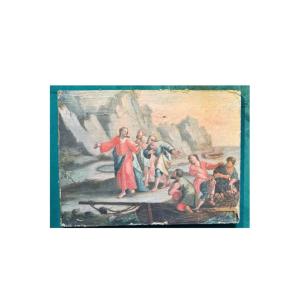 Scena raffigurante il tributo di Cristo. Scuola Toscana XVIII secolo 