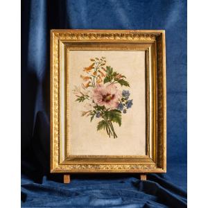 Pierre Étienne Remilleux (Vienne 1811, Lione 1856) Un mazzo di fiori Olio su tela, cm 43 × 34 