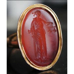 Justice Intaglio Gold Ring