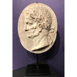 Marble Profile Portrait Of Emperor Tiberius