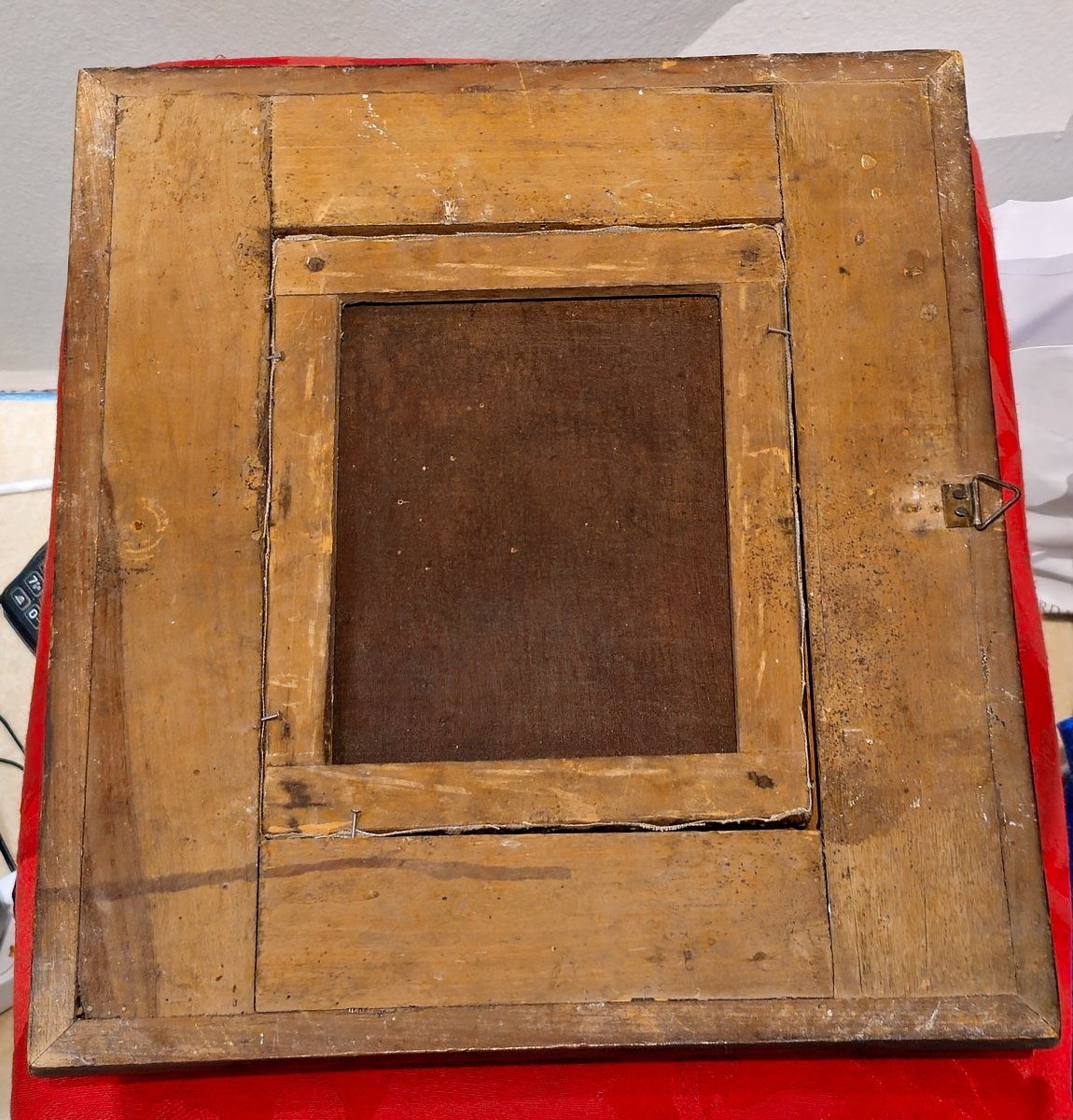 Quattro piccoli dipinti olio su tela entro cornici coeve raffiguranti "4 Evangelisti"-photo-4