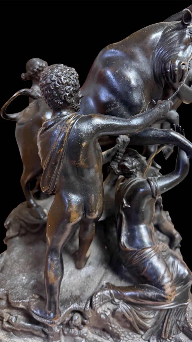 Gruppo in bronzo "Il Toro Farnese" Righetti  fine XVIII secolo-photo-3
